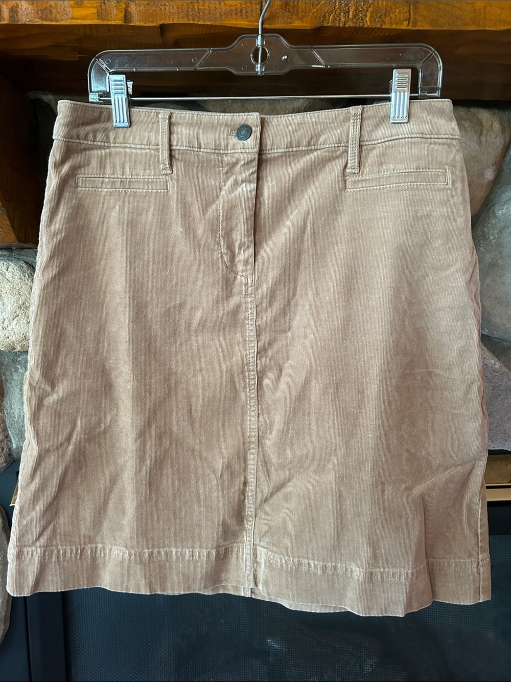 Talbots Classic Tan Corduroy Front Fly-Zip A-Line Skirt, Size 10, NWT